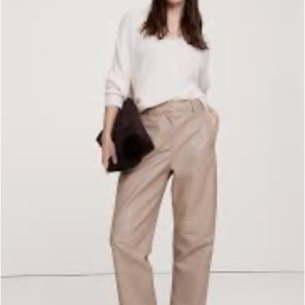 Banana Republic HIGH-RISE BARREL LEATHER ANKLE PANT size 8